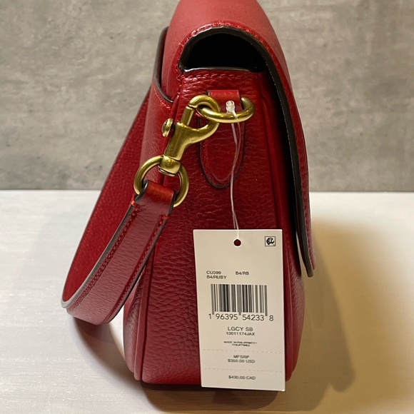 Coach Legacy Ruby Red Shoulder Bag with Brass Hardware - Picture 7 of 15